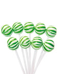 YumJunkie Sassy Spheres Lime Green Striped Ball Lollipops - Petite: 400-Piece Bag