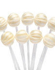YumJunkie Sassy Spheres Pineapple White Striped Ball Lollipops - Petite: 400-Piece Bag