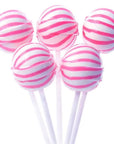 YumJunkie Sassy Spheres Strawberry Pink Striped Ball Lollipops: 100-Piece Bag