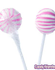 YumJunkie Sassy Spheres Strawberry Pink Striped Ball Lollipops: 100-Piece Bag