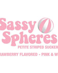 YumJunkie Sassy Spheres Strawberry Pink Striped Ball Lollipops - Petite: 400-Piece Bag