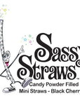 YumJunkie Sassy Straws Candy Powder Filled Mini Straws - Black Cherry: 700-Piece Box