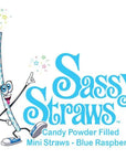 YumJunkie Sassy Straws Candy Powder Filled Mini Straws - Blue Raspberry: 700-Piece Box
