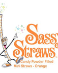 YumJunkie Sassy Straws Candy Powder Filled Mini Straws - Orange: 700-Piece Box