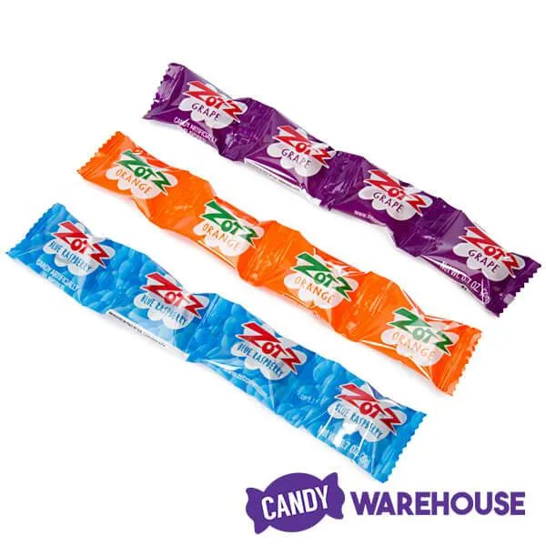 Zotz Sour Candy Fizz Strings - Blue Raspberry, Orange, Grape: 48