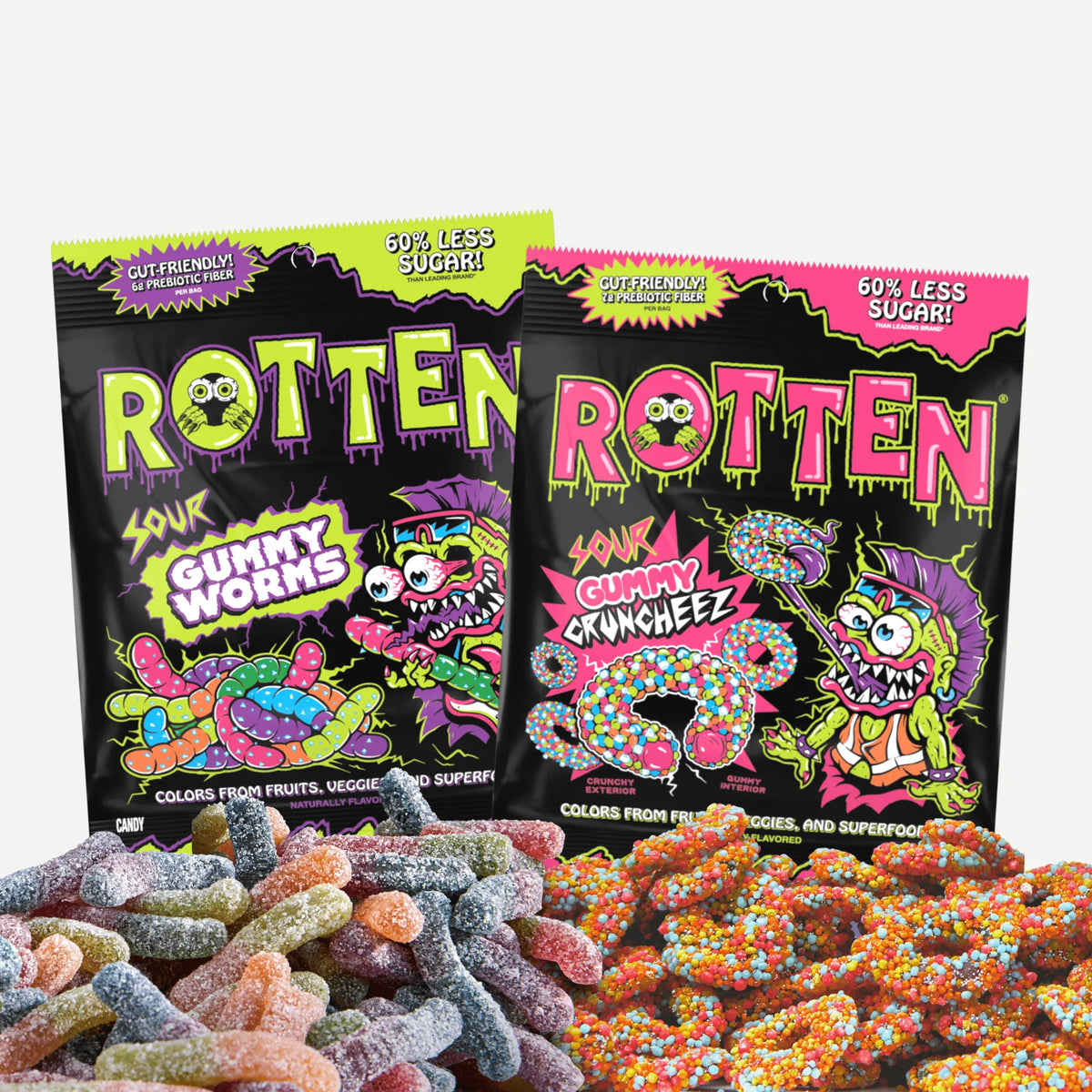 American Sweets Rotten Rotten Sour Variety Pack, 1.8 Ounce Single Serve – Candy Warehouse