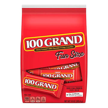 100 Grand Fun Size Candy Bars: 10-Ounce Bag - Candy Warehouse
