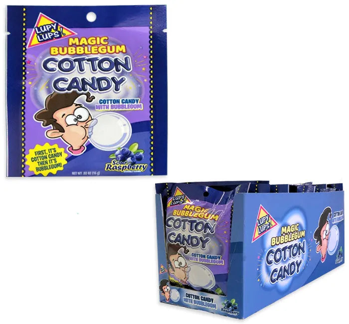 Lupy Lups Magic Bubblegum Cotton Candy - Sour Raspberry: 12-Piece Box ...