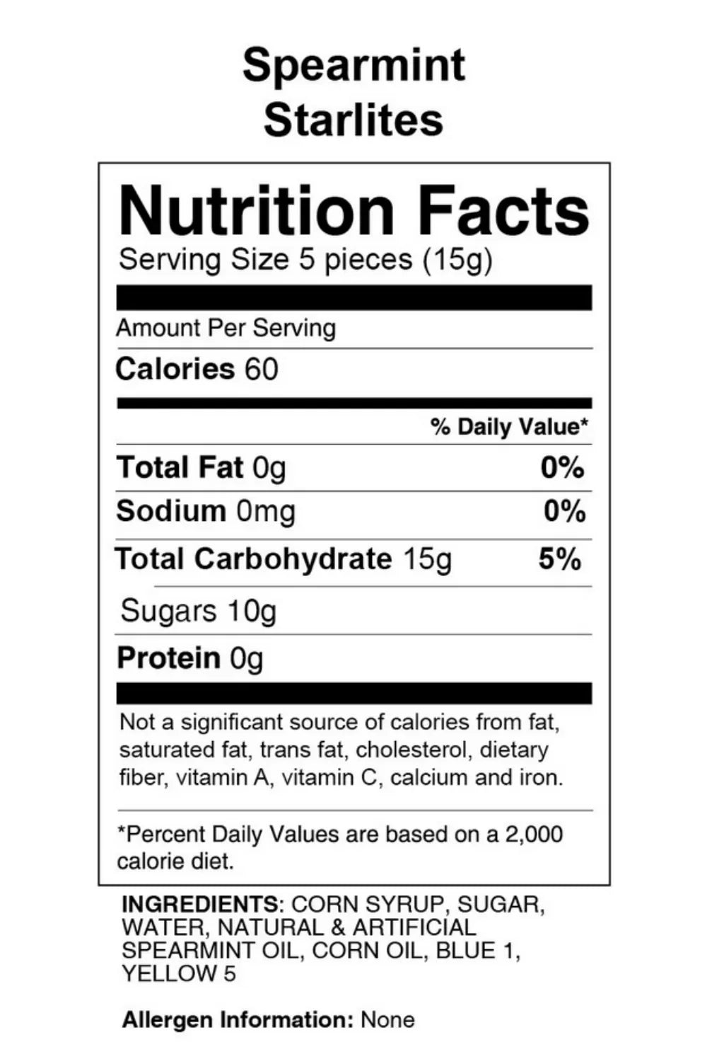 Spearmint Starlite Mints Candy: 3000-Piece Case