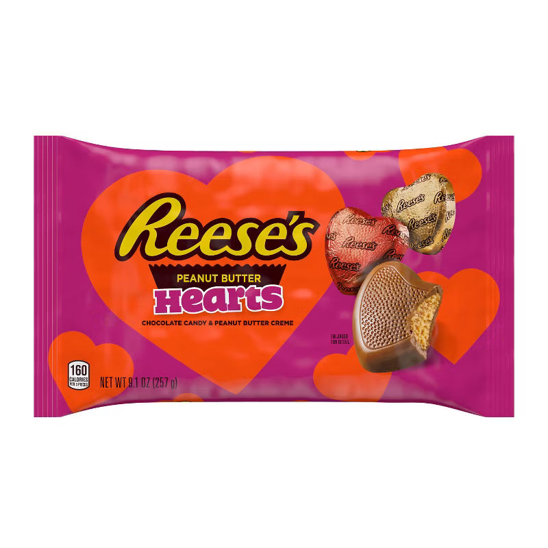 Reeses Foiled Peanut Butter Filled Chocolate Hearts: 27-Piece Bag
