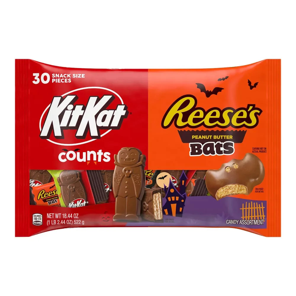 Reese's and Kit Kat Milk Chocolate Halloween Candy: 30-Piece Bag