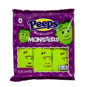 Peeps Marshmallow Halloween Candy Packs - Monsters: 12-Piece Case