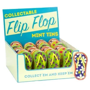 Beach Sandals Flip Flop Sugar Free Peppermint Mint Tins: 24-Piece Box