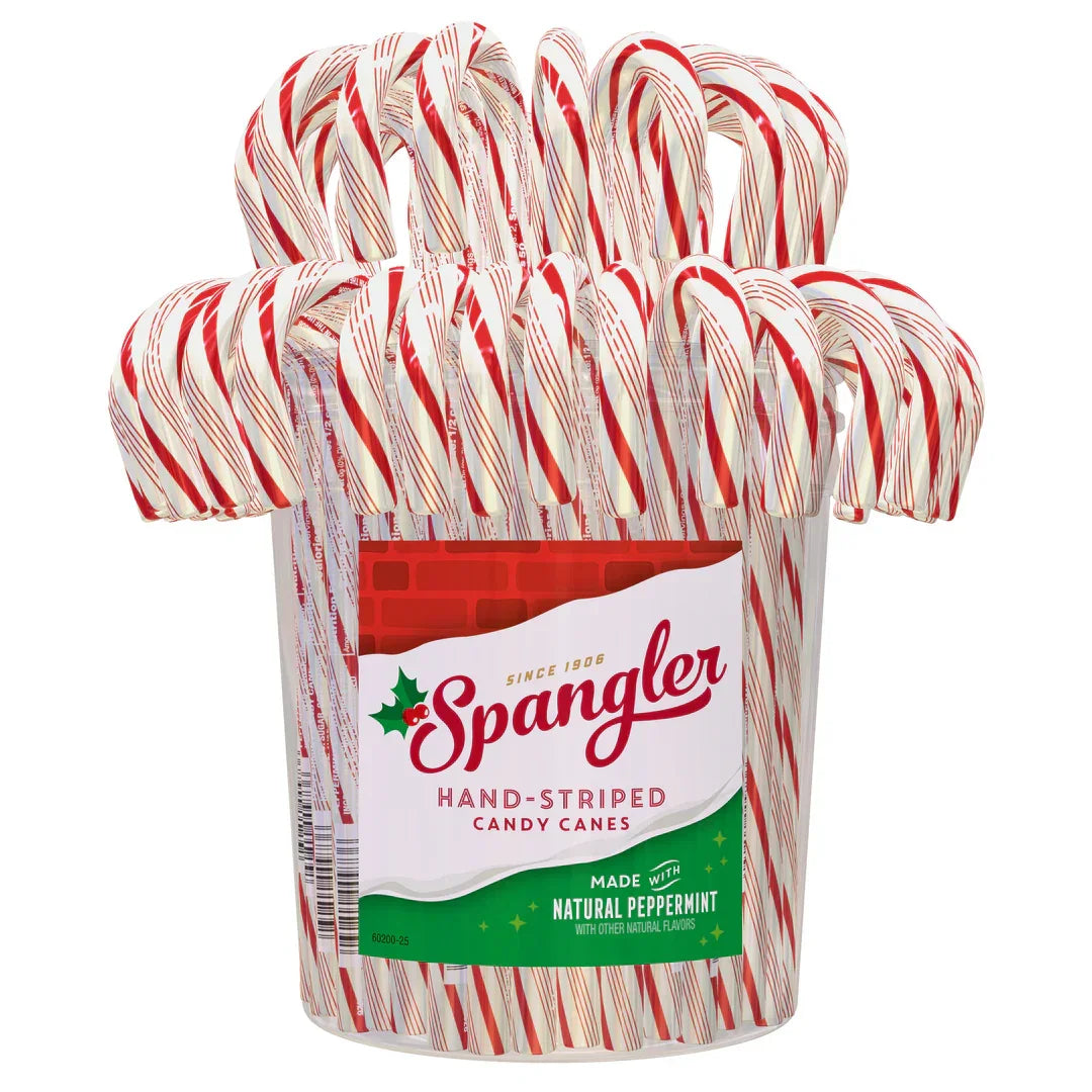 Traditional Large Red & White Peppermint Candy Canes: 80-Piece Jar