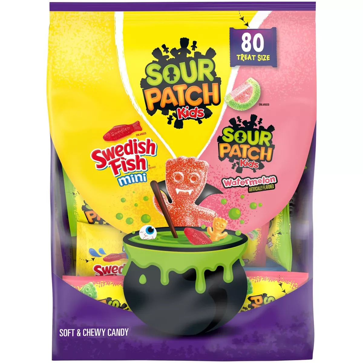 Halloween Sour Patch Kids Candy Snack Packs: 80-Piece Bag