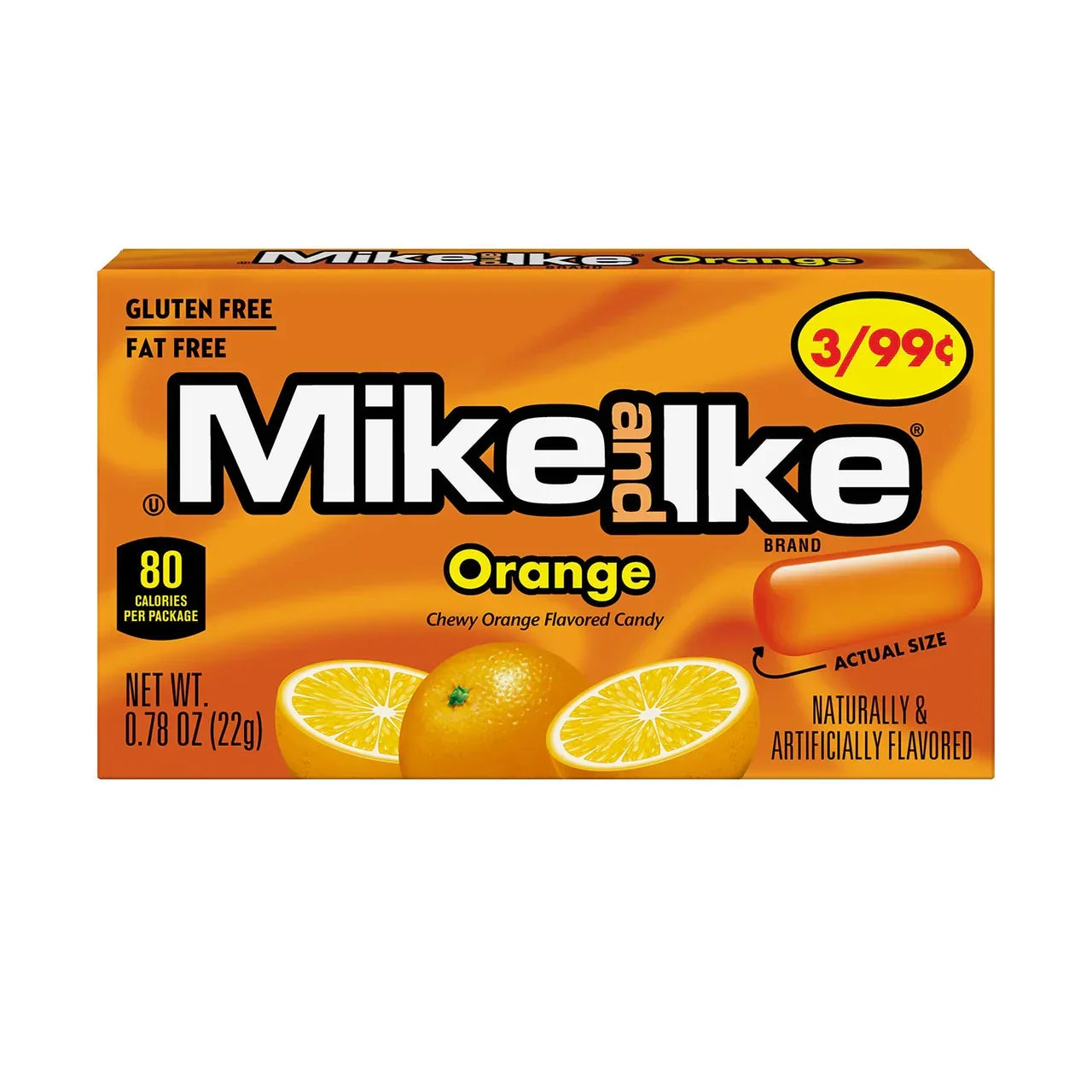 Mike and Ike Candy Orange Mini Packs: 24-Piece Box
