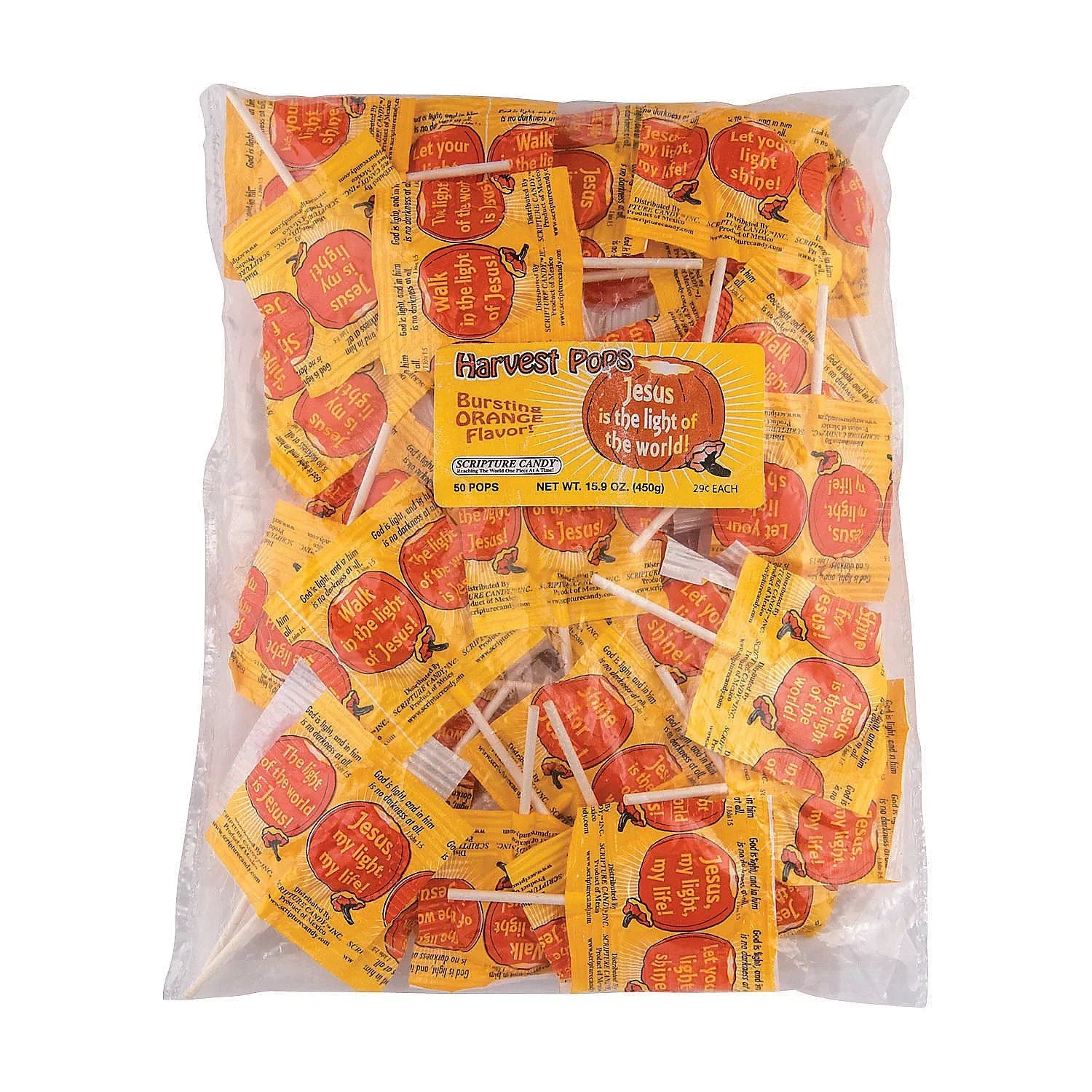 Scripture Candy Religious Harvest Lollipops: 50-Piece Bag