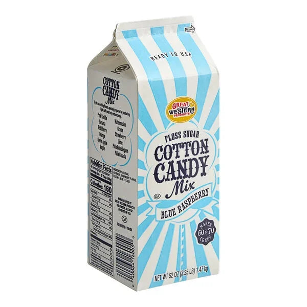 Cotton Candy Floss Sugar - Blue Raspberry: Half Gallon Carton
