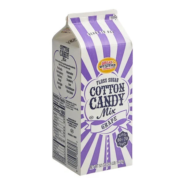 Cotton Candy Floss Sugar - Grape: Half Gallon Carton