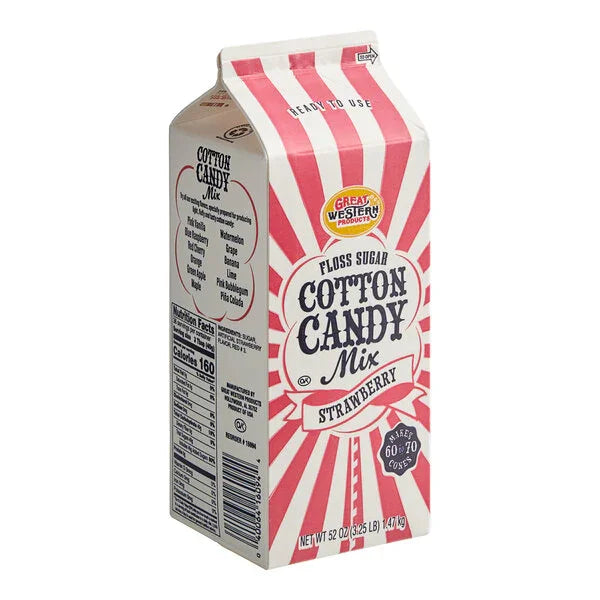 Cotton Candy Floss Sugar - Strawberry: Half Gallon Carton