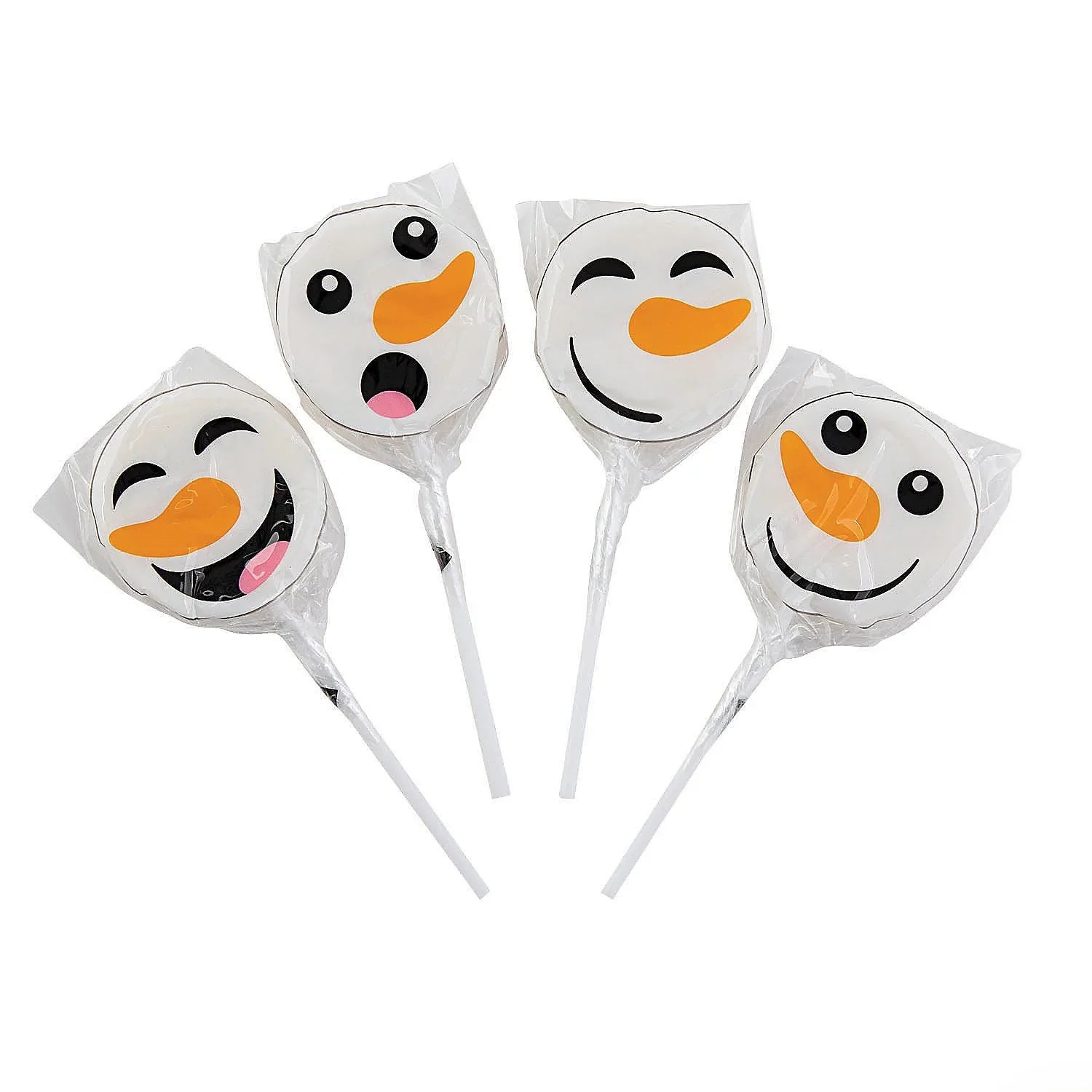 Snowman Face Lollipops: 12-Piece Bag