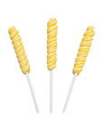 Mini Yellow Twisty Pops - Lemon: 24-Piece Bag