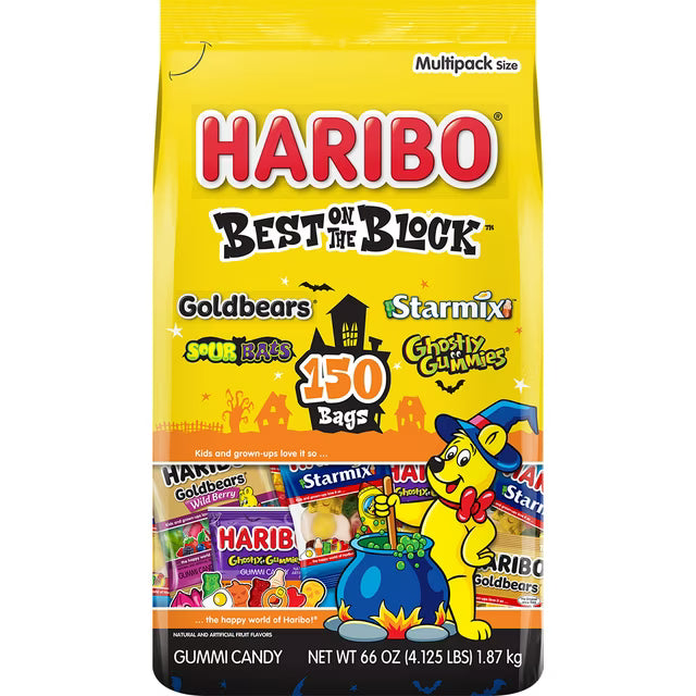 Haribo Gummy Halloween Candy Snack Packs: 150-Piece Bag