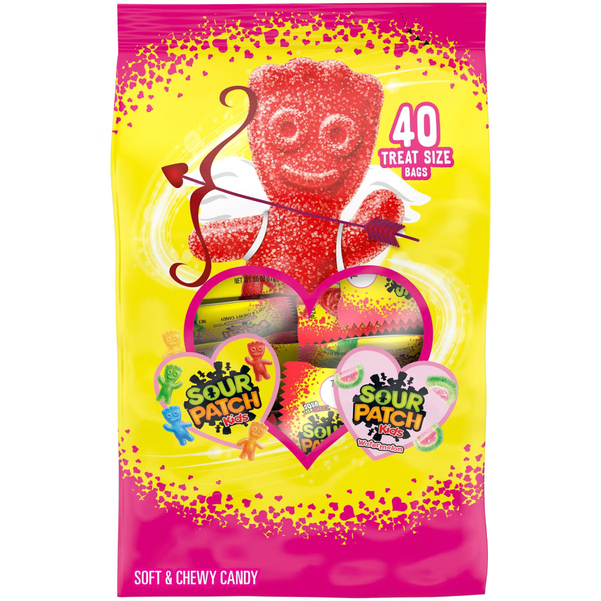 Valentine Sour Patch Kids Candy Treat Size Packs: 40-Piece Bag