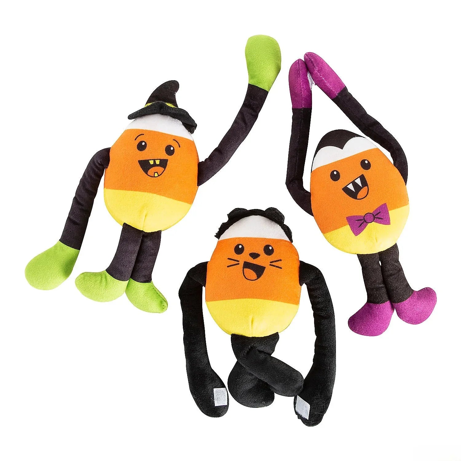 Long Arm Candy Corn Stuffed Plush: 12-Piece Bag