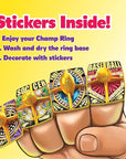 Champ Ring Lollipop with Stickers Candy: 48-Piece Display