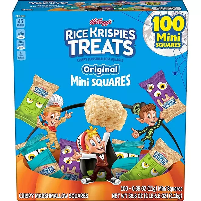 Rice Krispies Halloween Mini Squares Treats: 100-Piece Box