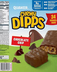 Quaker Chewy Dipps Chocolate Chip Granola Bars: 34-Piece Box