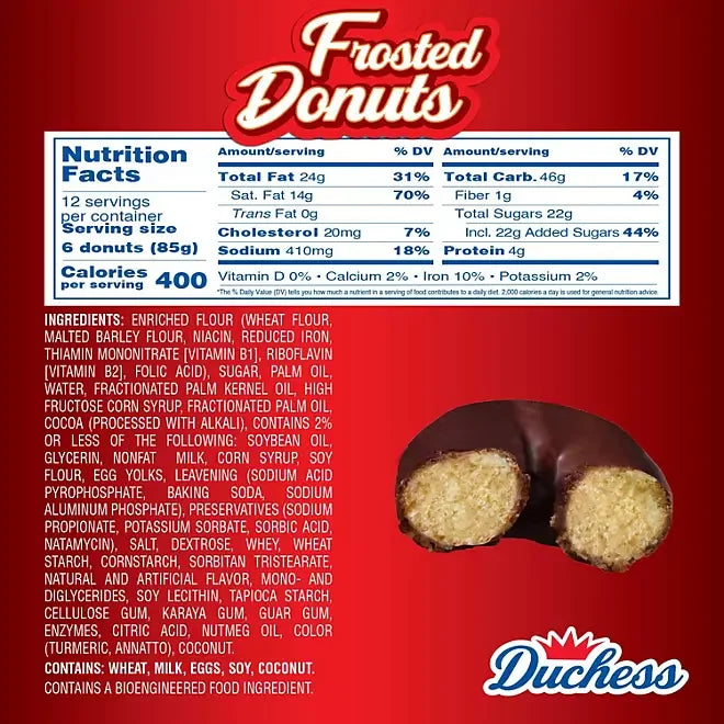 Duchess Mini Frosted Donut Pack: 12-Piece Box