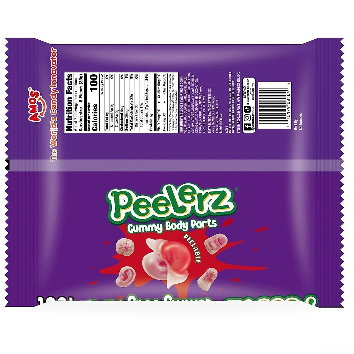 Peelerz Gummy Body Parts Candy: 40-Piece Bag