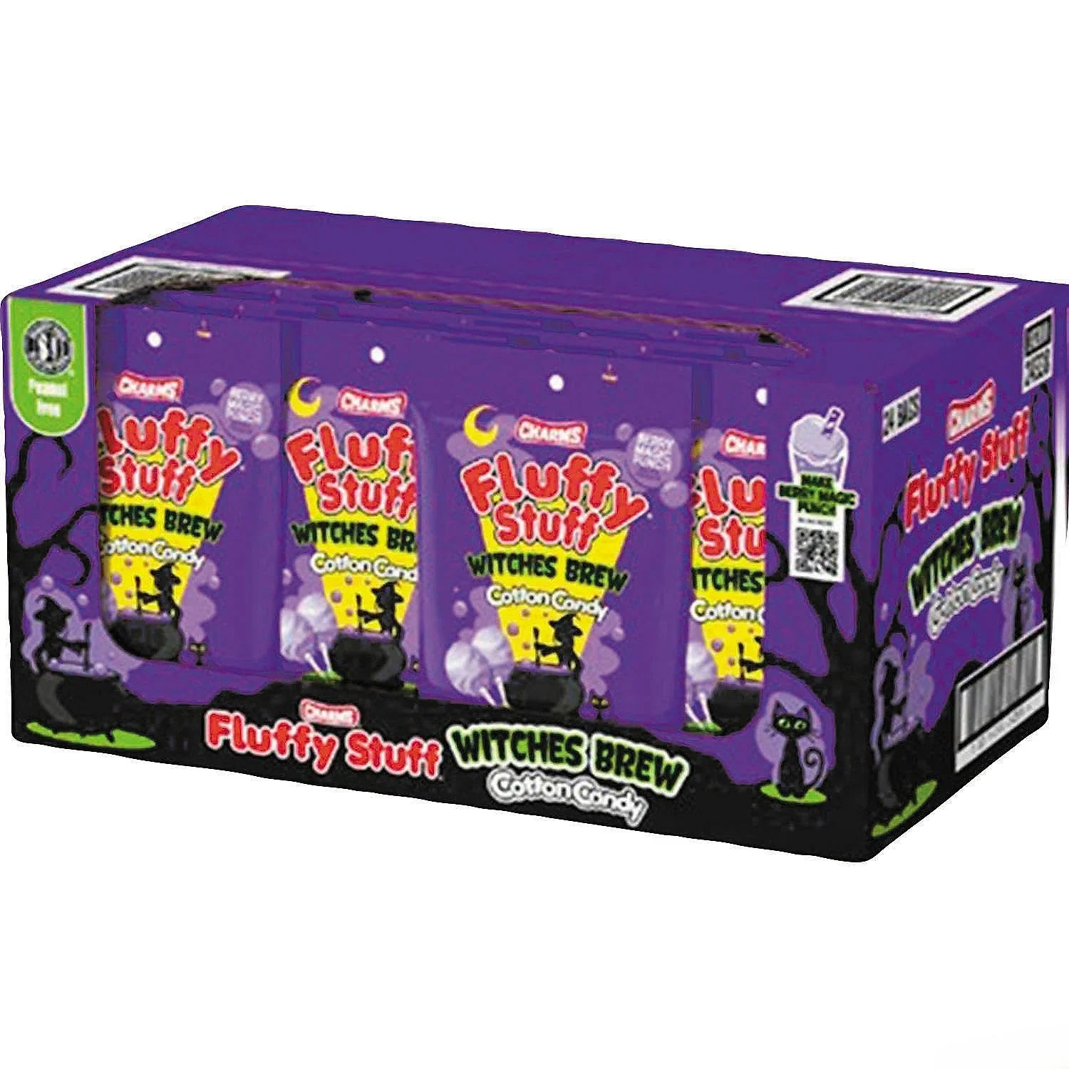 Charms Fluffy Stuff Witches Brew Cotton Candy Packs: 24-Piece Case