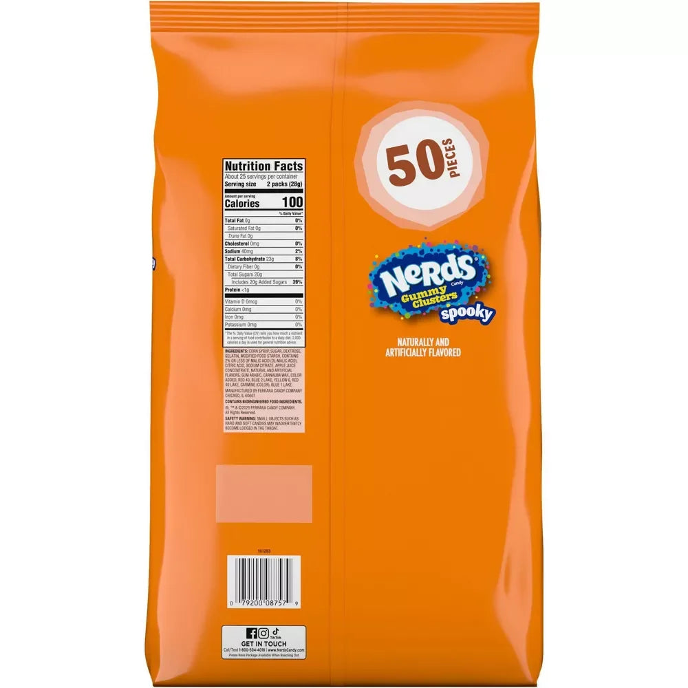 Halloween Nerds Gummy Clusters Packs: 50-Piece Bag