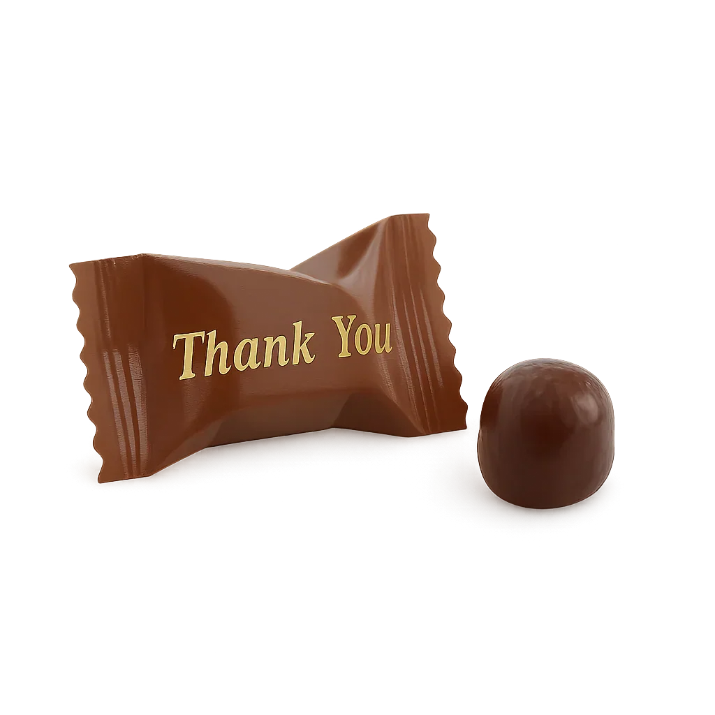 Thank You Wrapped Chocolate Butter Mint: 1000-Piece Case
