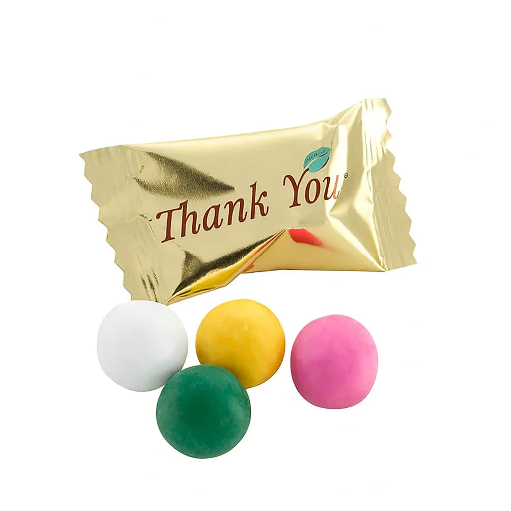 Thank You Gold Wrapped Chocolate Pastel Butter Mint: 1000-Piece Case
