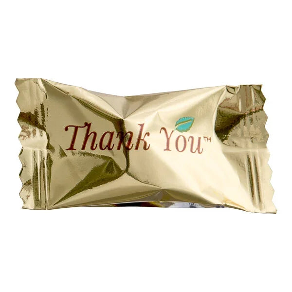 Thank You Gold Wrapped Chocolate Pastel Butter Mint: 1000-Piece Case