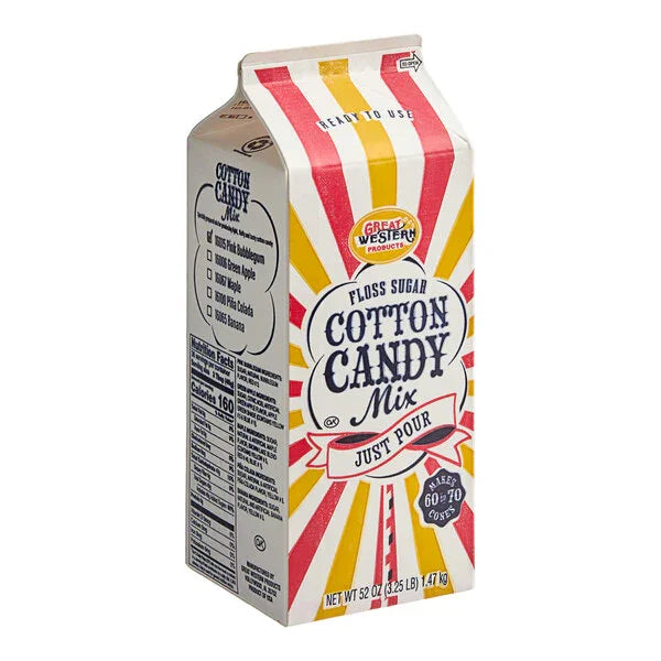 Cotton Candy Floss Sugar - Bubble Gum: Half Gallon Carton