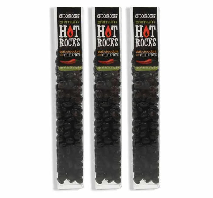 Choco Rocks Black Hot Rocks Chocolate Candy Tubes: 12-Piece Box – Candy ...