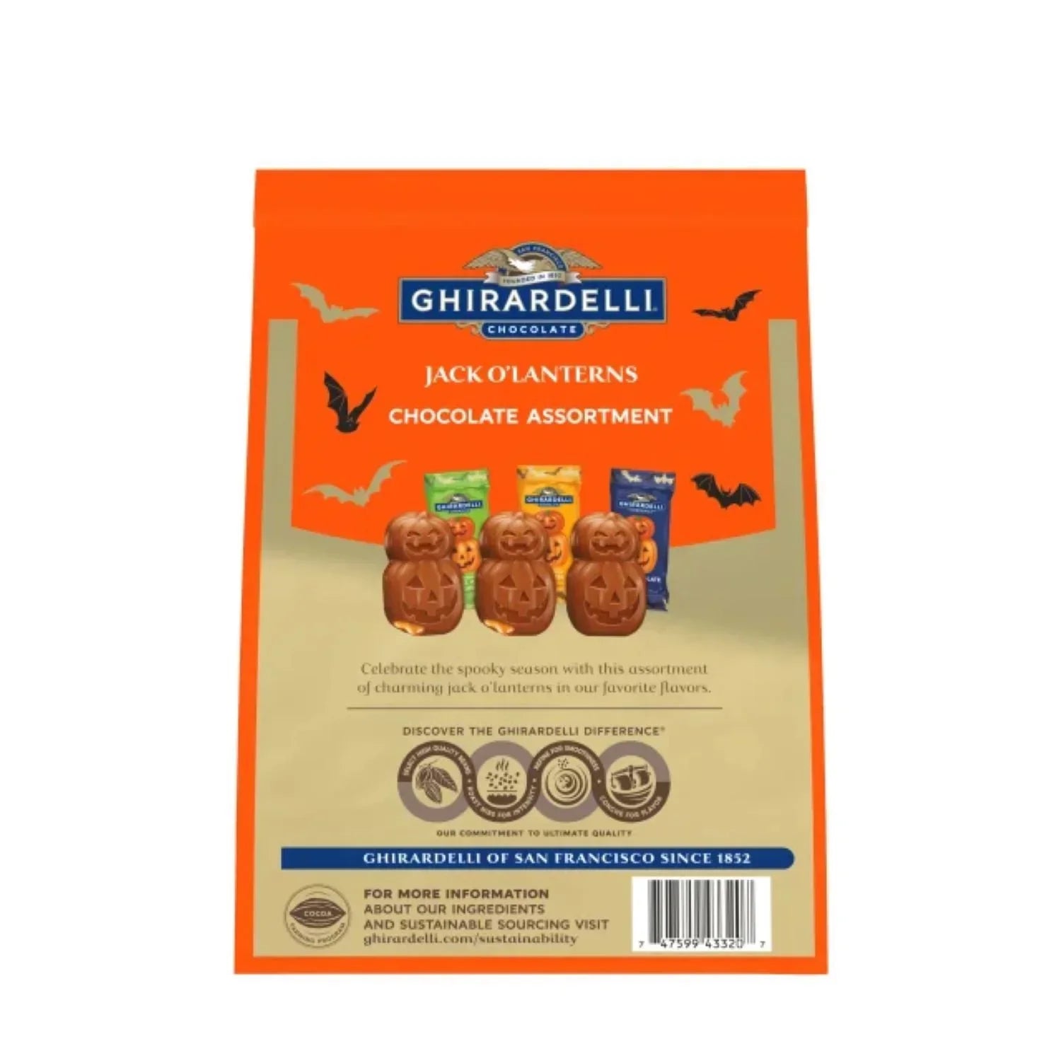 Ghirardelli Premium Jack-O-Lantern Pumpkin Variety Pack: 42-Piece Bag