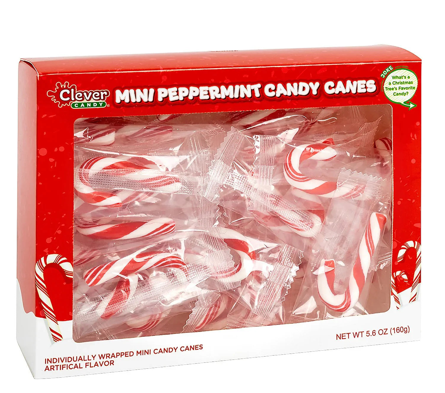 Clever Candy Christmas Peppermint Mini Candy Canes Pack: 24-Piece Case ...