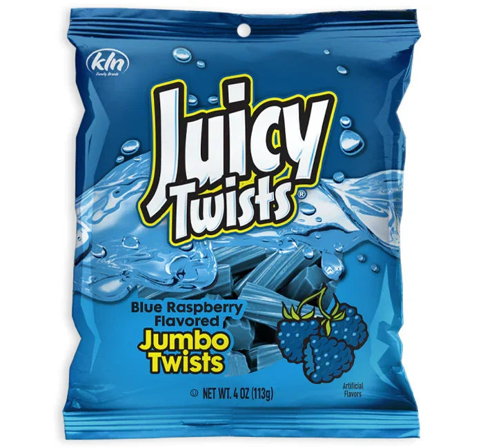 Kenny's Juicy Licorice Twists- Blue Raspberry Peg Bag: 12-Piece Case ...