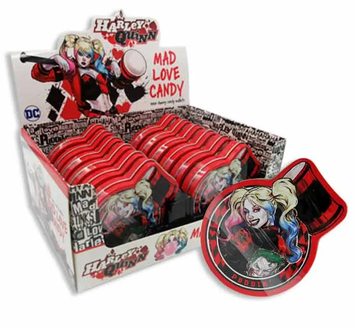 Harley Quinn Mad Love Candy Tins: 12-Piece Display