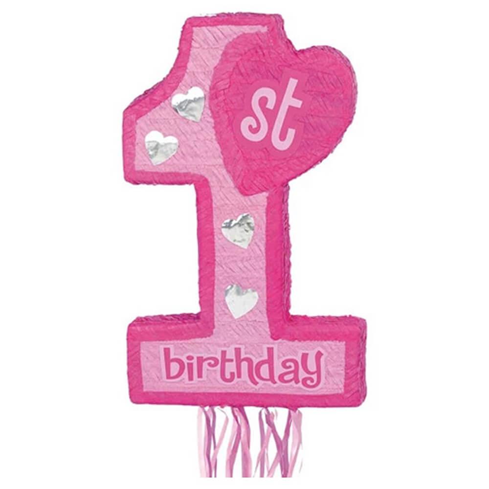 1st Birthday Pinata - Pink - Candy Warehouse