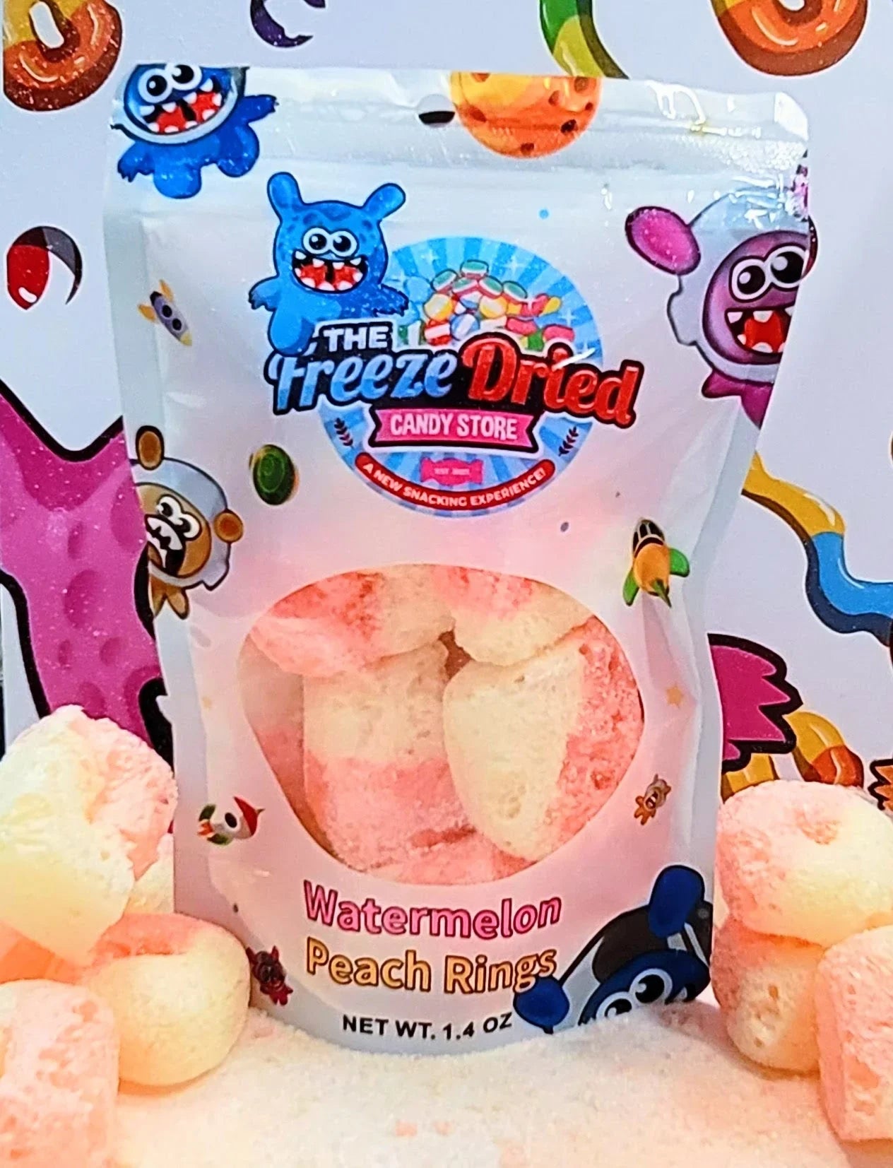 Freeze Dried Peach Rings Candy