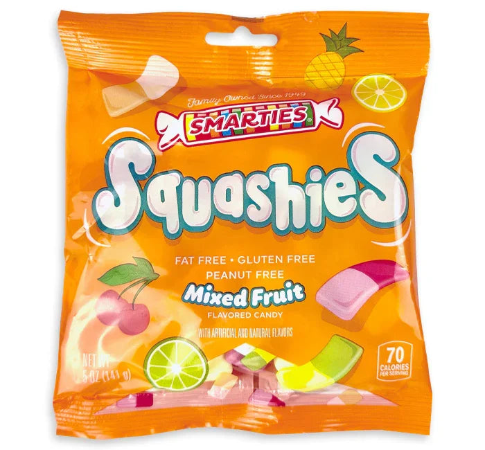 Smarties Squashies Gummy Candy - Mixed Fruit: 12-Piece Case
