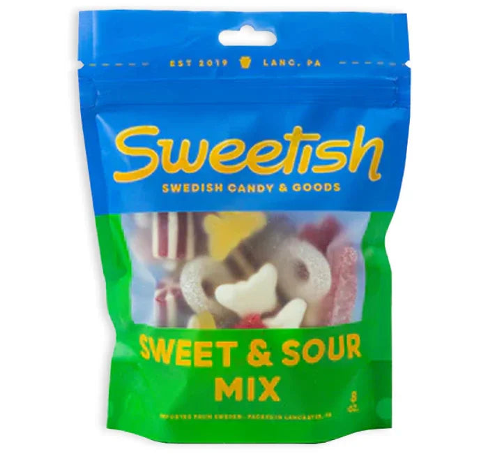 Sweetish Signature Sweet and Sour Swedish Candy Mix Bag: 12-Piece Case