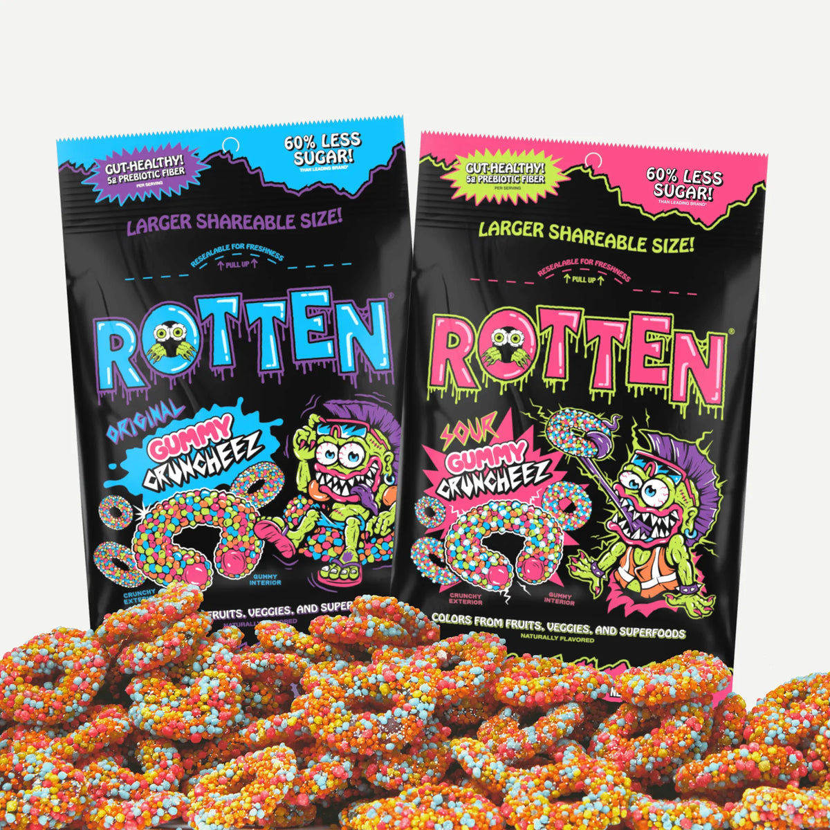 American Sweets Rotten Rotten Gummy Cruncheez, 5.3 Ounce XL Share Size – Candy Warehouse